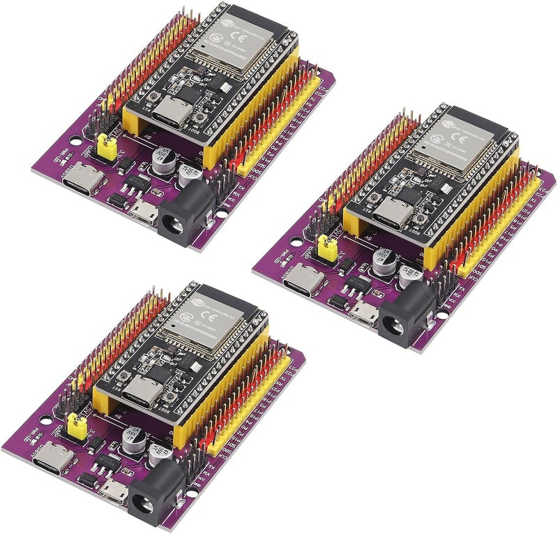 AiTrip 3 Sets ESP-WROOM-32 ESP32 ESP-32S 38Pin Development Board Type C Interface ESP-WROOM-32 with ESP32 Breakout Board Shield Terminal Adapter for ESP32 38 PIN Narrow - Image 2